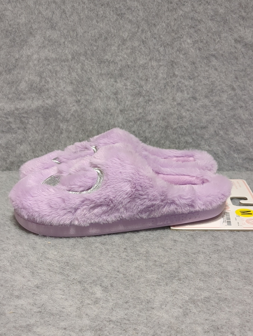 Playboy Silver Logo Bunny Heart Indoor/Outdoor Memory Foam Slippers Women's M - Picture 2 of 7